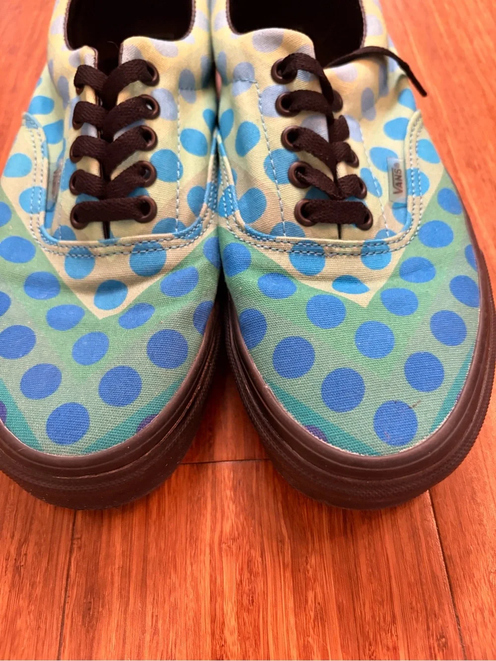 Women's Blue & Green Polka Dot Canvas Sneakers
